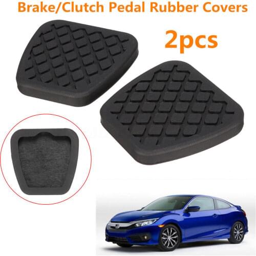 2PCS 60x62MM 9.5MM Thickness Brake Clutch Pedal Pad Rubber Cover For Honda Civic Accord Prelude Acura