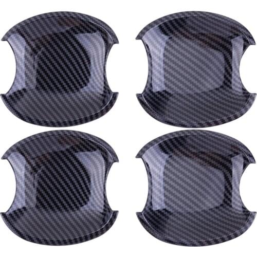 4Pcs/Set Car Side Door Handle Bowl Cup Cover Trim Carbon Fiber Style Fit For Toyota Corolla 2003 2004 2005 2006 2007 2008-2013