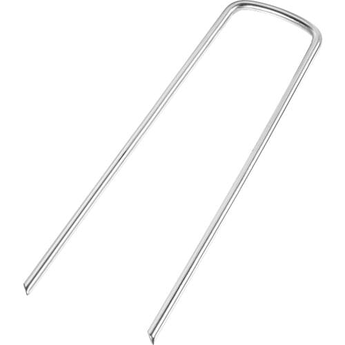 Uxcell U-Shaped Garden Stakes, Galvanized Landscape Staples U Pins Anchor Fence Pegs, 150x40mm(LxW) 4mm Rod Dia Square 8pcs