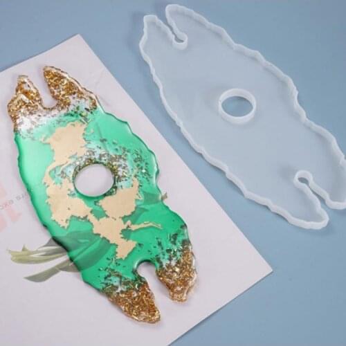 83XC DIY Crafts Crystal Epoxy Resin Mold Wine Glass Rack Tray Casting Silicone Mould