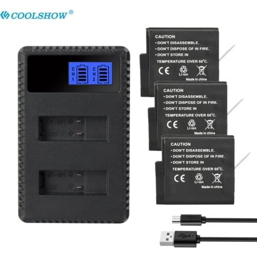 AHDBT-501 Battery 1250mah for GoPro Hero 7 6 5 Go Pro Hero5 Hero6 Hero7 AHDBT501 Charger 4.2V Camera Batteries