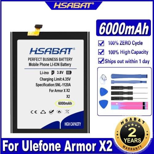 HSABAT Armor X2 6000mAh Battery for Ulefone Armor X2 Batteries