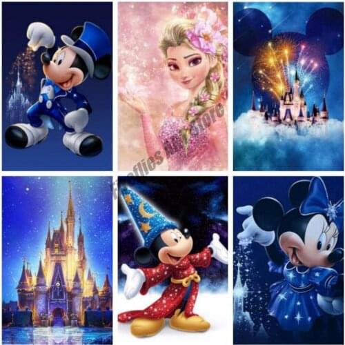 5D Diy Diamond Painting Disney Diamond Embroidery Round Mosaic Cartoon Magic Mickey Mouse Square Cross Stitch Kits Birthday Gift