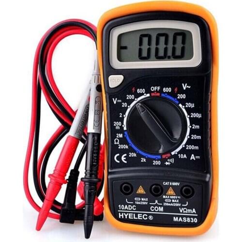HYELEC MAS830 Digital Multimeter AC DC Voltage DC Current Resistance Ammeter Ohmmeter with Buzzer Alarm