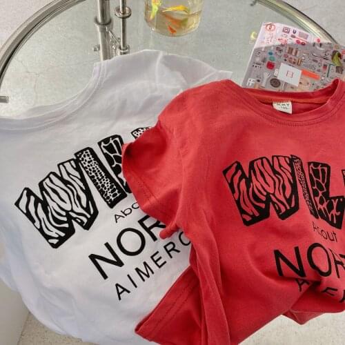 Kids T-shirt Baby Summer Tee Boys Girls Top Print Letter Kids Round Collar Pullover Boys Clothes Childrens Clothing