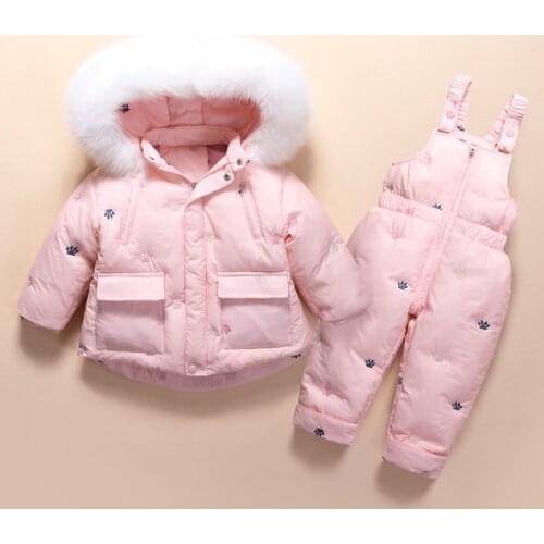 New children down jacket set 1-3 years girls baby girls toddler kids clothing set jacket+romper fashion cute