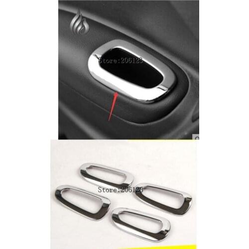 For CITROEN Elysee 2014 2015 2016 2017 ABS Armrest Trim Interior Chrome Trim Car Styling 4Pcs/set