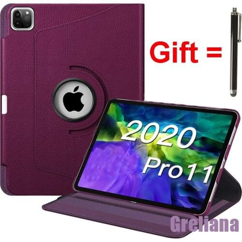 For iPad Pro 11 Case 2020 360 Rotating Flip PU Leather Smart Cover For iPad Pro 11" 2nd A2228 A2068 A2230 Auto Sleep/Wake Funda