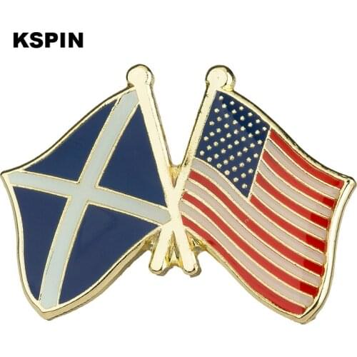 Scotland U.S.A Friendship Flag Badge Flag pin 10pcs a lot XY0048