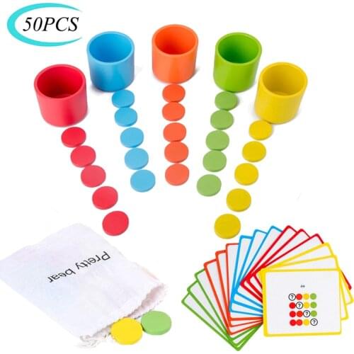 Baby Early Learning Montessori Color Classification Toys Desktop Kids Game Color Cognitive Wooden Educational Toys For Children