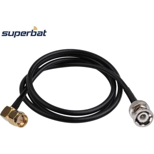 Superbat BNC Straight Male Plug to SMA Straight Plug Antenna Feeder Pigtail Cable RG58 30cm