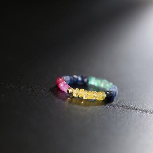 DAIMI G18K gold color sapphire ring natural authentic simple ring to send girlfriend