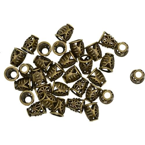 30pcs Antique Bronze Filigree Evil Eye Tassel End Bead Caps Jewelry Findings
