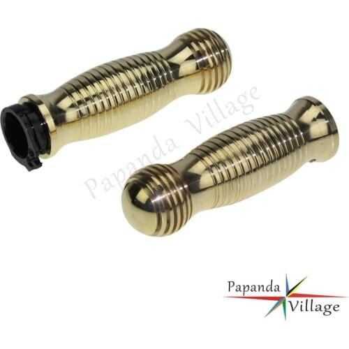 Motorcycles Brass Universal Billet Aluminum 1" Handlebar Grips 25mm Hand Grip for Harley Cruisers Choppers Custom