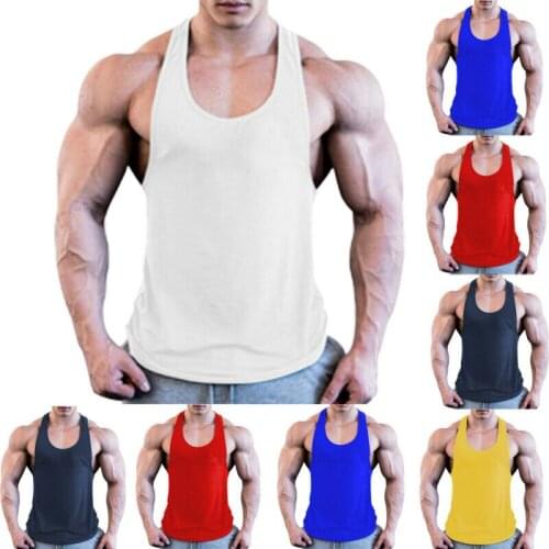 Men Sport Vest Gym Workout Fitness Stringer Y-shaped Sports Fitness Tank Top Breathable Male Bodybuilding T-Shirt Sport Shirt