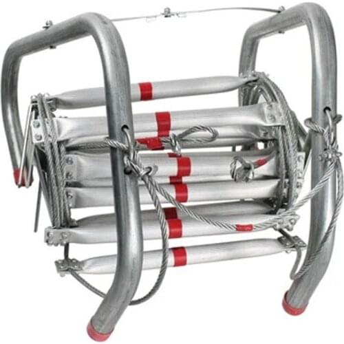 New 5M High Quality Fire Rescue Equipment Aluminum Alloy Wire Rope Life-saving Ladder Escape Rope Ladder To Safety Self-help YZ