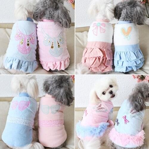 Cat Dress For Pet Dog Dress Cat Winter Christmas Disfraz Perro for Small Dogs Dresses Clothes for Pet Pink Blue Vestido