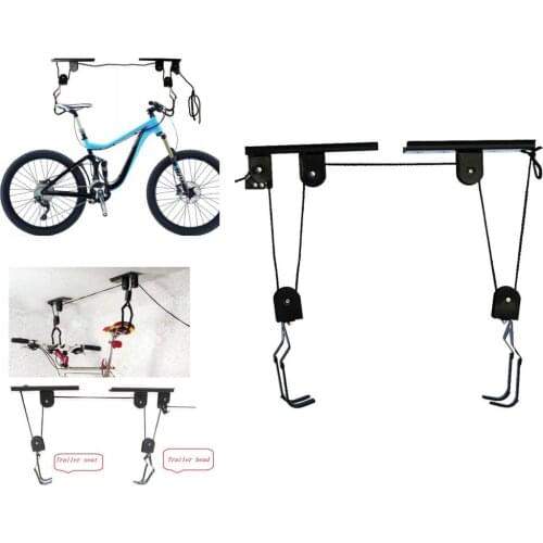 Ceiling Mount Bike Lift Rack Storage Bicycle Hoist Garage Storage Hanger Holder Garage Hook Hoist Accessories