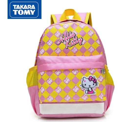 TAKARA TOMY cute kindergarten cartoon Hello Kitty school bag simple and comfortable lightweight waterproof childrens backpack