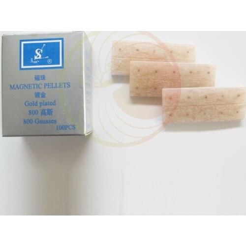 Shenglong brand Gold plated magnetic ear beads 800 Gauss 100pcs/pack 2packs ear press seed free shipping