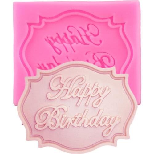 Happy Birthday Letter Silicone Mold Chocolate Candy Clay Mold DIY Cake Decorating Tools Cupcake Topper Fondant Cake Baking Molds