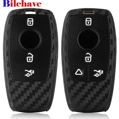 Bilchave 3/4 Button Silicone Smart Remote Car Key Case Cover For Mercedes Benz A-class E200 E300 E350 E450 Holder Protector