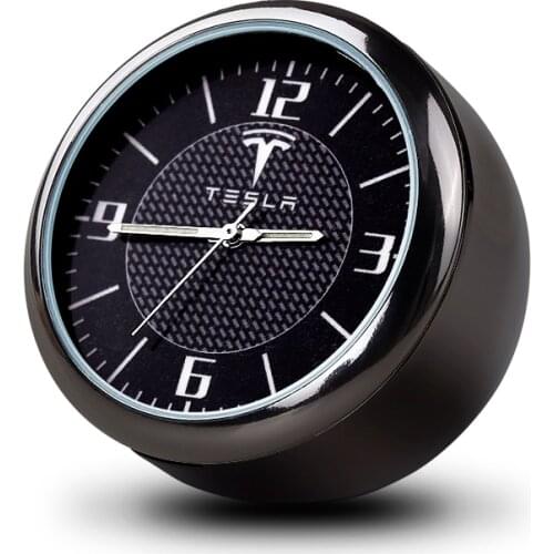 For Tesla Model 3 Model X S Accessories Car Luminous Clock Instrument Desk Clock Car Interior Electronic Clock With Logo