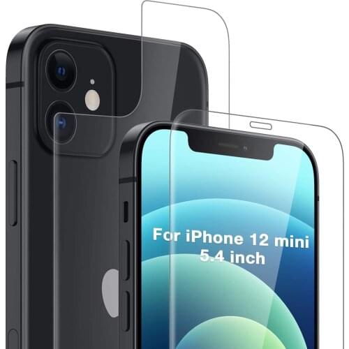 2xFront and Back Tempered Glass Screen Protector For iPhone 11 Pro Max 12 Mini X XS Max Protective Film 9H Hardness Anti-Scratch