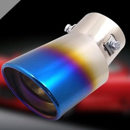 1pc Auto Parts Silencer Exhaust Nozzle Universal Round Stainless Steel Chrome Plated Silver Corrosion Resistant