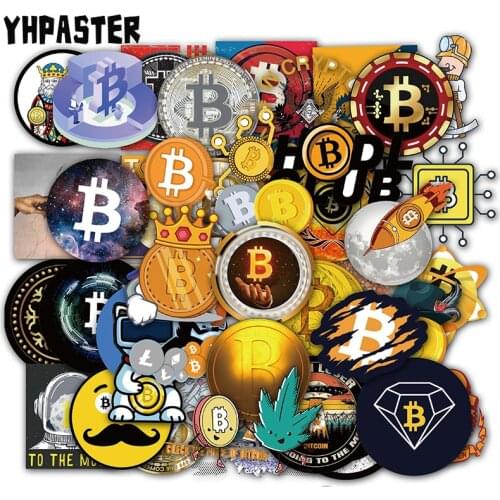 10/30/50Pcs Bitcoin cartoon Virtual currency BTC Stickers For Luggage Laptop Guitar Skateboard Motorcycle Toy Kid case mixed Toy