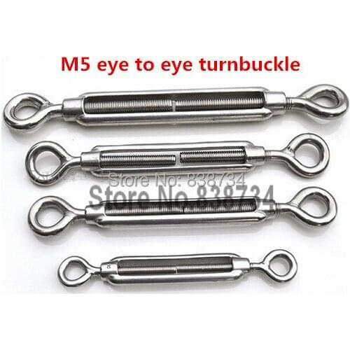 10pcs 304 stainless steel m5 turnbuckle strainer fence wire tensioner eye to eye