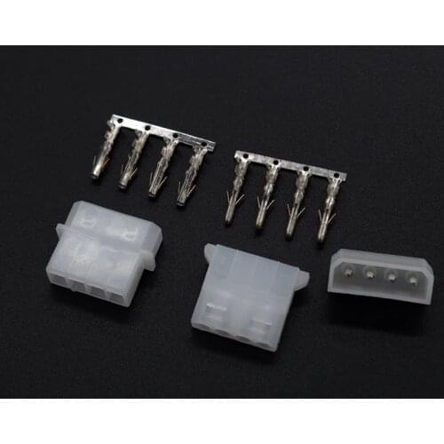 10pcs/lot 5.08mm White IDE HDD Power connector KF50800 - 4P KF50801 - 4R female male for PC/computer graphics card PCI-E
