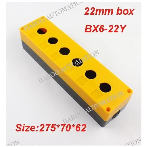 2pcs/lot HABOO 22mm 6position switch box for push button switch/ e-stop switch protection switch box high quality