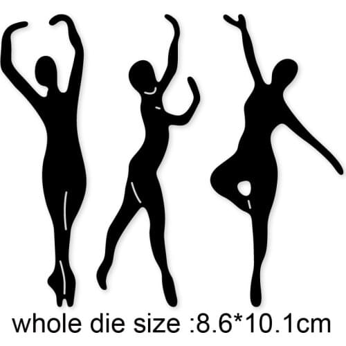 3pcs Girls dancing Metal Cutting Dies Stencils for DIY Scrapbooking dies Album Embossing Paper Cards Decorative Crafts Die Cuts