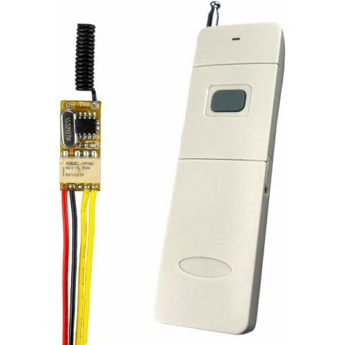 433 MHz RF Wireless Remote Control Switch Mini Small Relay Circuit Module 3.7v 5v 6v 9v 12v Battery Power Momentary Controller