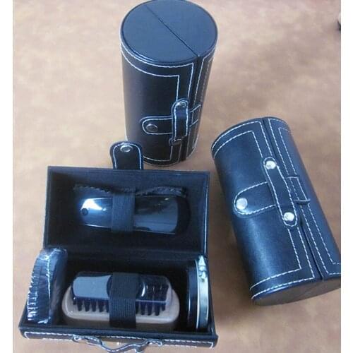 5 Pcs Cylinder Box Kit Portable Shine Polish Brushes Set Shoe Care Tool Wooden Leather Shoe Brush Home Cleaning Accessories