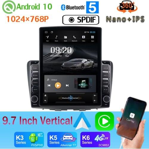 9.7" Vertical Style Car Media GPS CarPlay Android 10 360 Panoramic Camera Radio For Suzuki Baleno 2010-2019 PX6 4+64G Head Unit