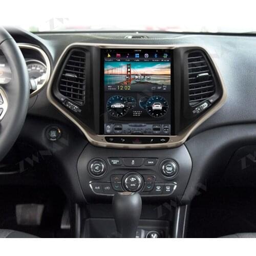 For Jeep Cherokee 5 KL Tesla style Tesla screen 2013 - 2018 Car Radio Multimedia Video Player Navigation GPS Android 9.0 PX6