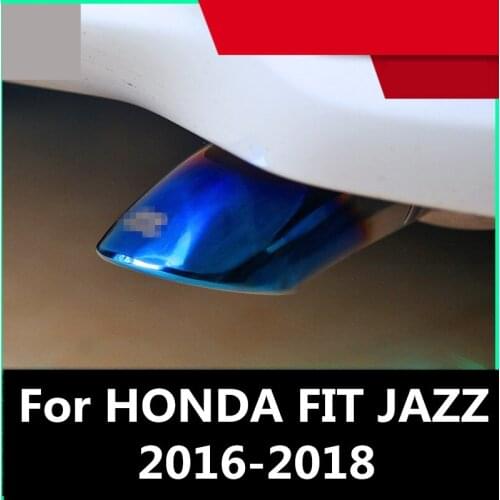 Car Auto Exhaust Muffler Tip Stainless Steel Pipe Chrome Trim Modified Car Rear Tail Throat Liner For HONDA FIT JAZZ 2016-2018