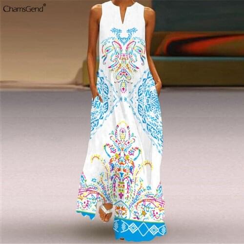 CHAMSGEND Summer Cotton Dresses