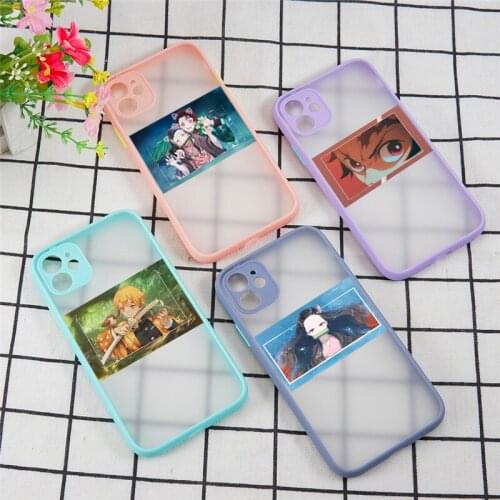 Demon Slayer Anime Cartoons Phone Cases for iPhone 12 Mini 11 Pro X XS XR Max 7 8 6 6S Plus SE 2020 Skin Feel Matte Back Cover