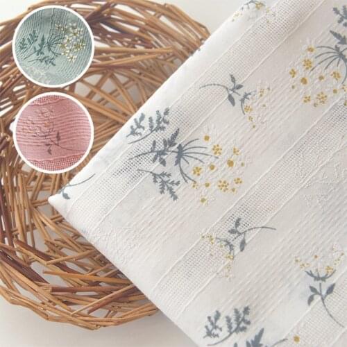 Colorful Print Cotton Lace Fabric Jacquard Cotton Fabric for clothes DIY Accessories Width 145cm 1Yard