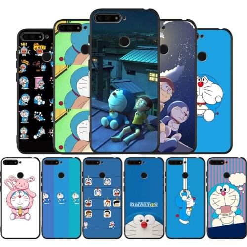 Doraemon Soft Silicone black Phone Case For Huawei Honor 8 8X 9 10 20 30 Pro 10 20 lite Mate 10 20 30 PRO 20 lite