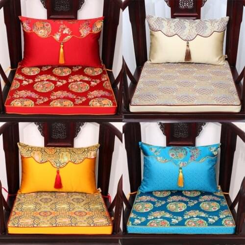 Vintage Tassel Mulberry Silk Cushion Chinese Thick Chair Seat Cushion Decor Sofa Mat Seating Cushion Lumbar Pillow Back Cushion