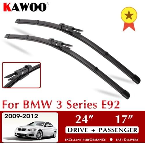 KAWOO Wiper Front Car Wiper Blade For BMW 3 Series E92 October 2009 - Nov. 2012 Windshield Windscreen Window 24"+17" LHD RHD