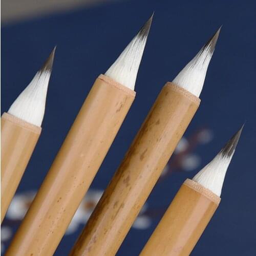 Calligraphy Brush Woolen Purple Rabbit Hair Brush Short Peak Chinese Landscape Painting Small Regular Script Kaishu Writing Pen