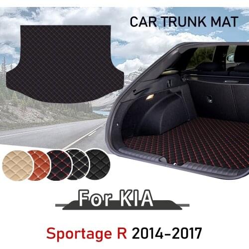 For Kia sportage R 2014-2017 Leather Car Trunk Mat Rear Trunk Floor Mat Tray Carpet Cargo Liner floor mat Accessories