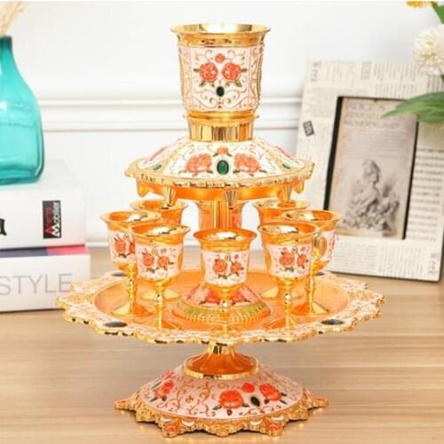 Creative Metal Wine Separator Cup Holder Gold Fashion Cup Holder Wine Rack with 6 PCS Cup Home Decoration 5 Color