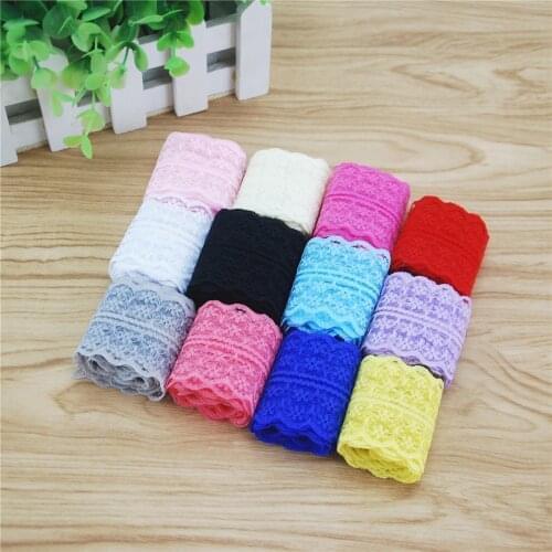 Polyester Lace 45mm Fabric Sewing Seam Cloth Accessories Country Wedding Dress Decoration Ribbon Craft Supplies 50yards L133-2