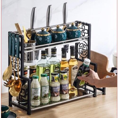 Kitchen Shelves Spice Seasoning Storage Rack Knives Kitchenware Storage Boxes dish drying rack kitchen organizer and storage